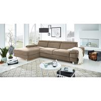 Ecksofa Elvis Schlammfarben S: 182x259 Cm - Schlammfarben/Silberfarben, KONVENTIONELL, Textil (182/259cm) - Trendmanufaktur