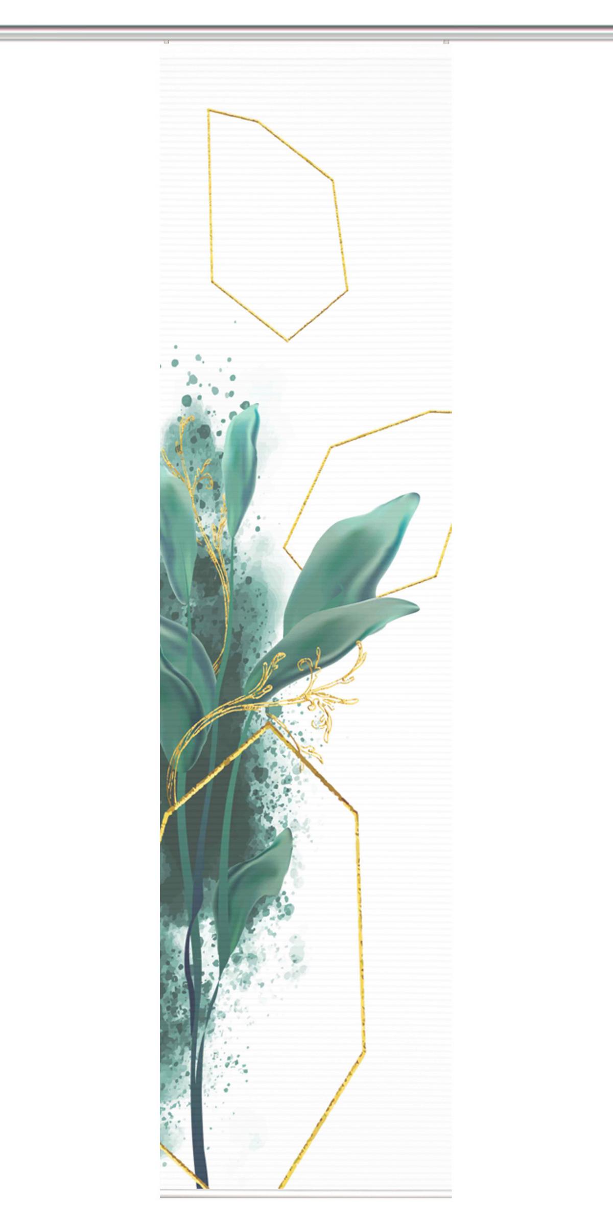 Flächenvorhang Signa - Grün, Natur, Textil (60/245cm)