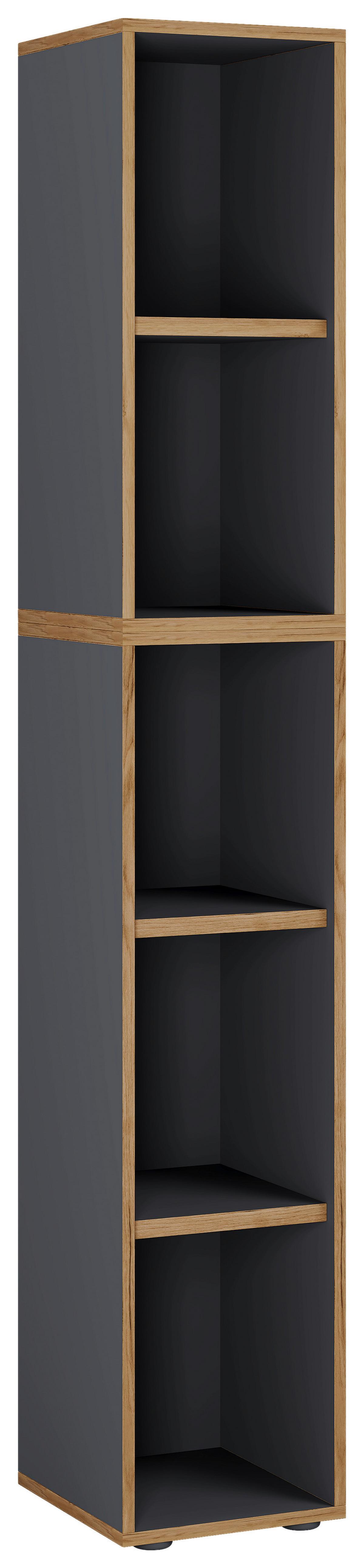 Regal Salia Anthrazit, Honigeiche B: 30 cm - Honigeiche/Anthrazit, Design, Holzwerkstoff (30/183/33cm) - MID.YOU