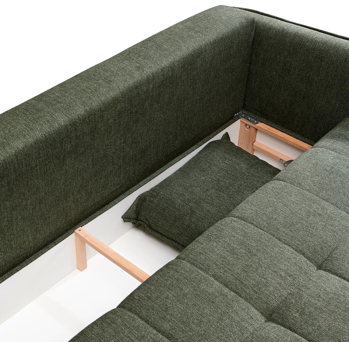 Schlafsofa Level - Schwarz/Grün, Design, Textil (235/70/108cm) - Livetastic