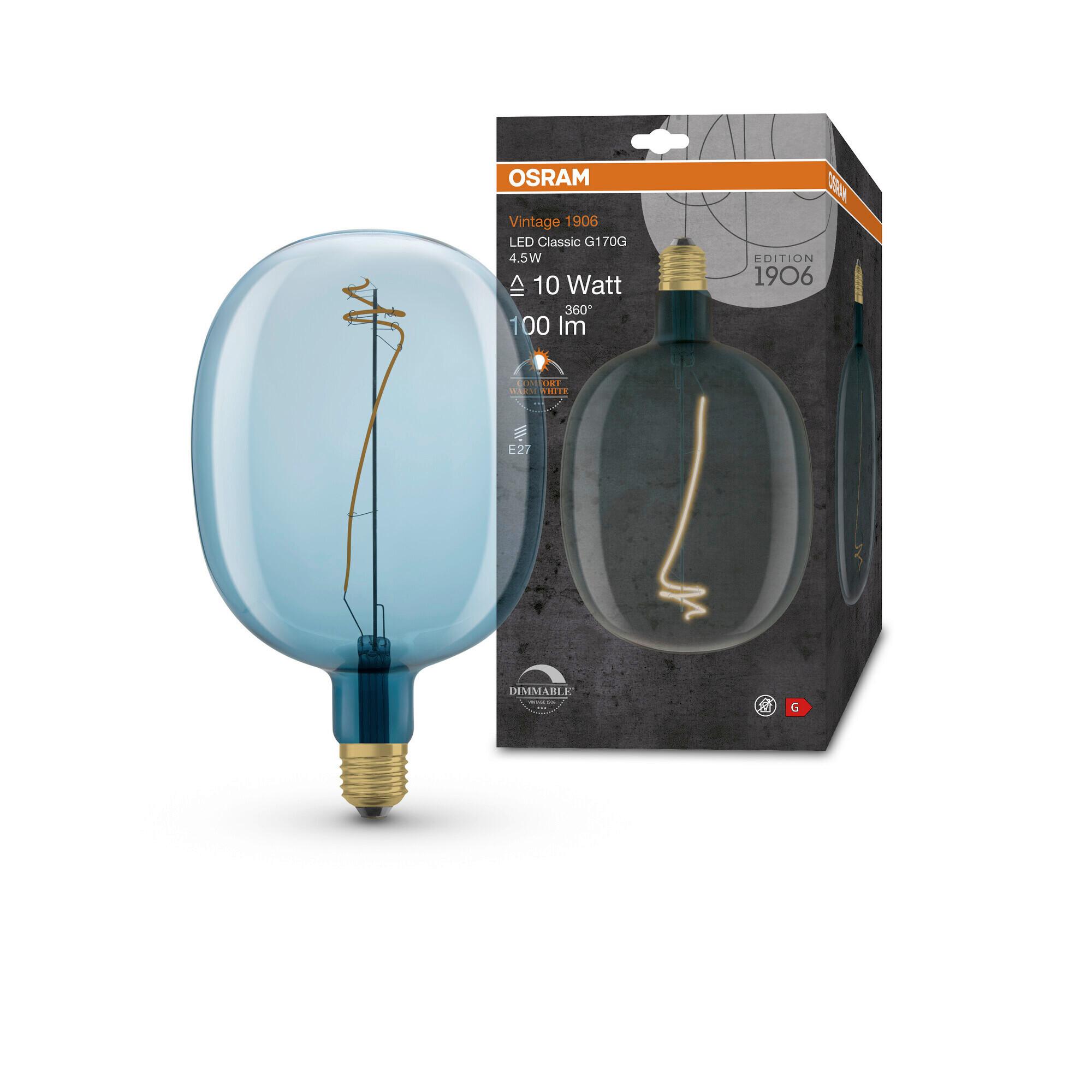 LED-Leuchtmittel Vintage 1906 Led Dim10 4.5w/16 - Blau, Basics, Glas (17/27cm) - Osram