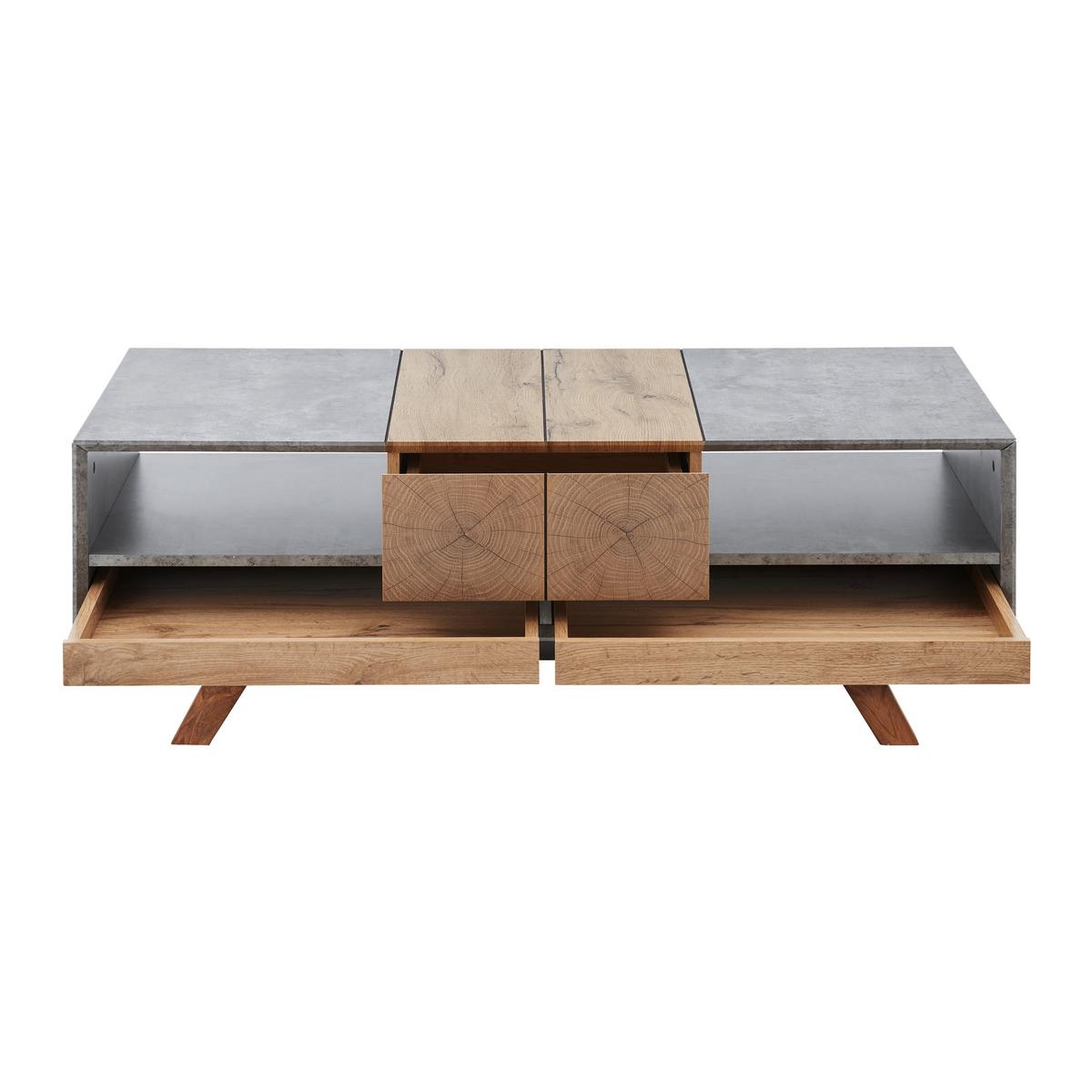 Konferenční stolek CASPER - šedá/barvy dubu, Moderní, dřevo (120/60/42cm) - Modern Living