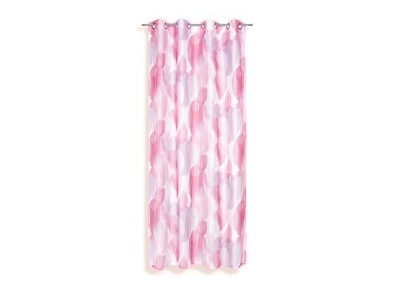 Ösenvorhang Susan - Rosa/Weiß, KONVENTIONELL, Textil (135/245cm) - Ombra Ösenvorhang Susan - Rosa/Weiß, KONVENTIONELL, Textil (135/245cm) - Ombra