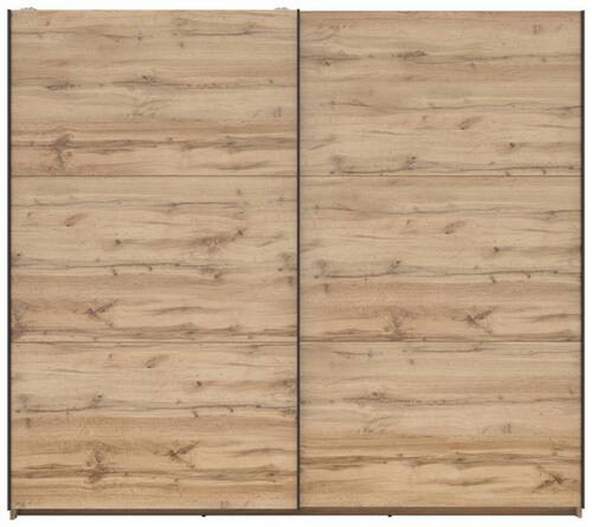 Schwebetürenschrank Tetrix - Eiche Wotan, MODERN, Holzwerkstoff (220/195,5/60cm) - MID.YOU