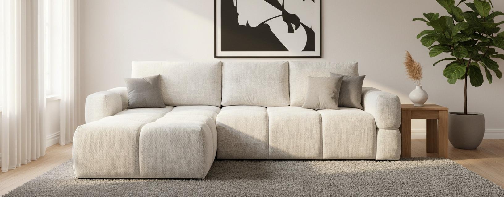 Ecksofa mit Schlaffunktion Taremi, Kaschmir 173x299 cm - Kaschmir/Schwarz, Design, Textil (173/299cm) - Stylife