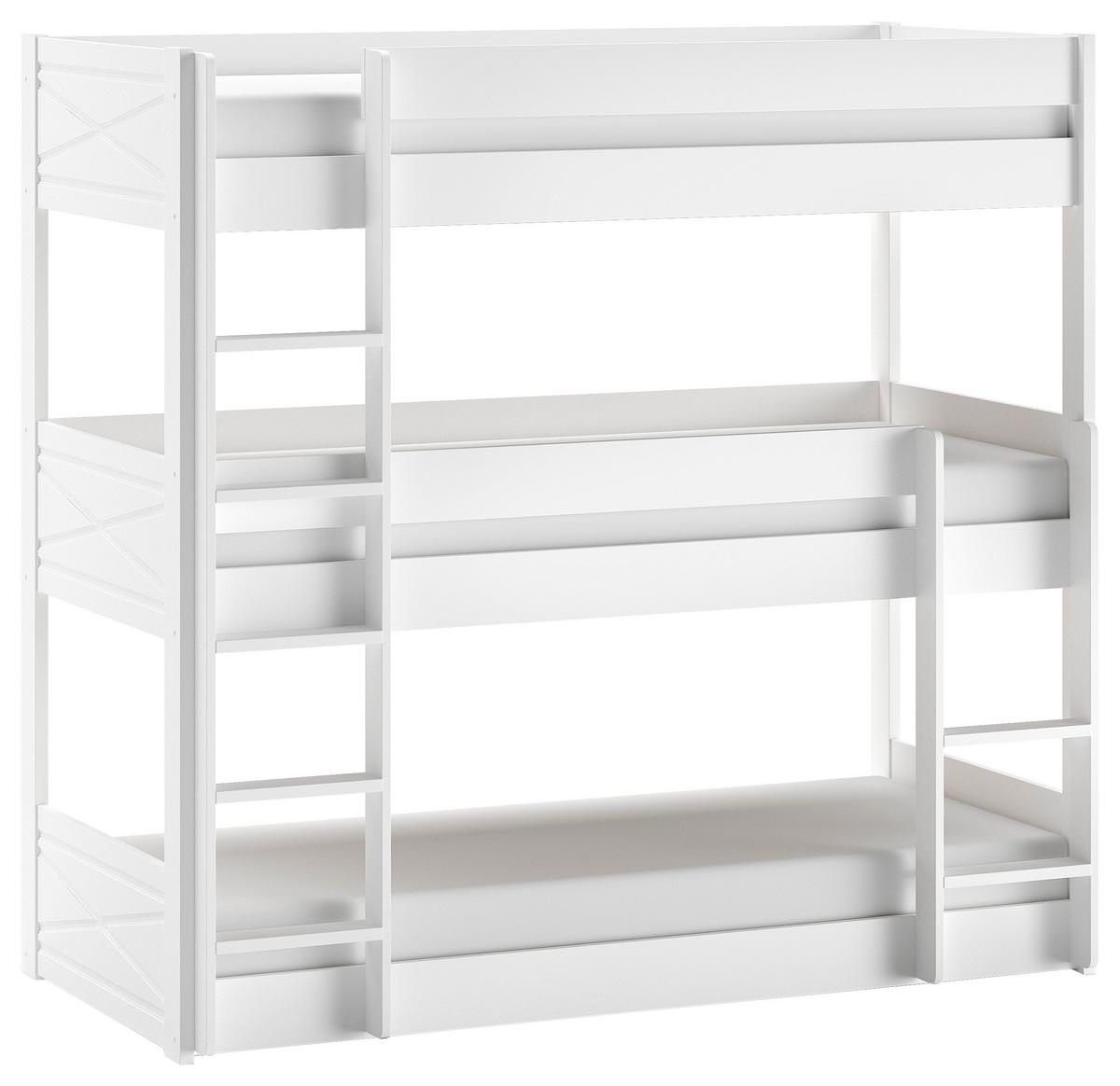 Etagenbett Scott - Weiß, MODERN, Holz (90/200cm) - Vipack