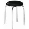 Stapelhocker Pub Metall Chrom/ Lederlook Schwarz H: 45 Cm - Schwarz, KONVENTIONELL, Kunststoff/Metall (46/45cm)