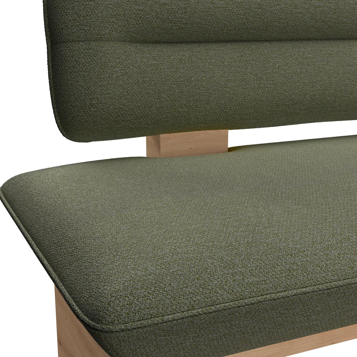 Sitzbank Beluna II Webstoff grün, B: 160cm - Eichefarben/Schwarz, KONVENTIONELL, Holzwerkstoff/Textil (160/87/67cm) - James Wood