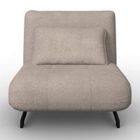 Rozkladacie kreslo LUNA, béžové buklé, max.120 kg - čierna/béžová, Modern, kov/textil (92/86/80cm) - Bessagi Home