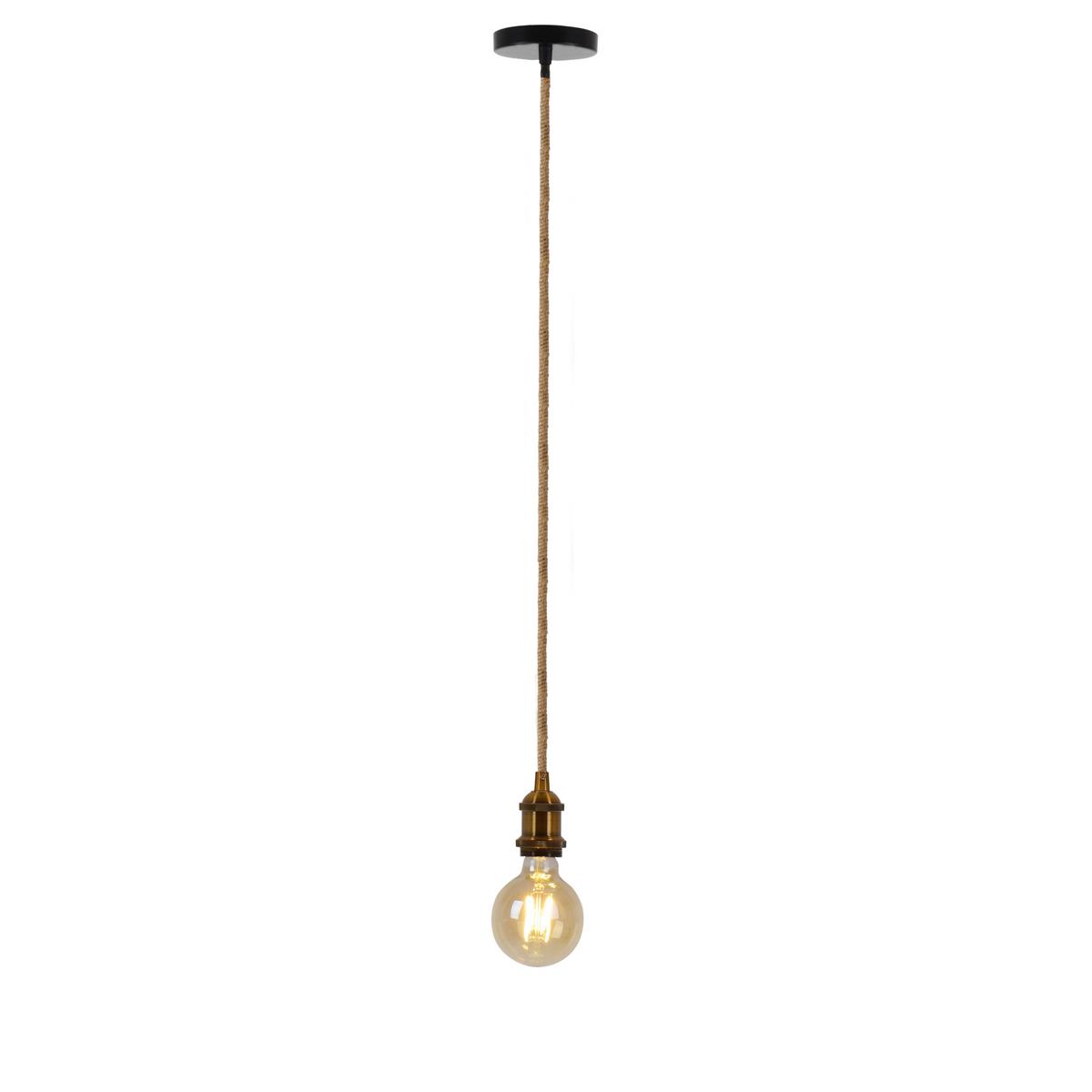 Hängeleuchte H: 100 cm 1-Flammig, Messingfarben - Messingfarben, KONVENTIONELL, Naturmaterialien/Metall (10/100cm) - Näve