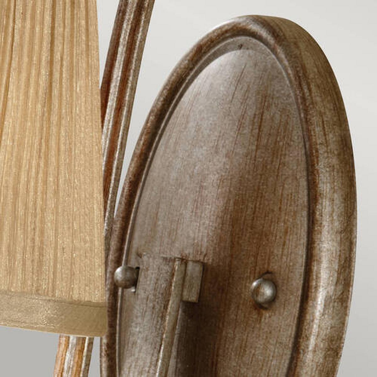 Wandleuchte Fe-Abbey1 - Sandfarben/Silberfarben, KONVENTIONELL, Textil/Metall (15.2/39.1/26.4cm) - Elstead Lighting