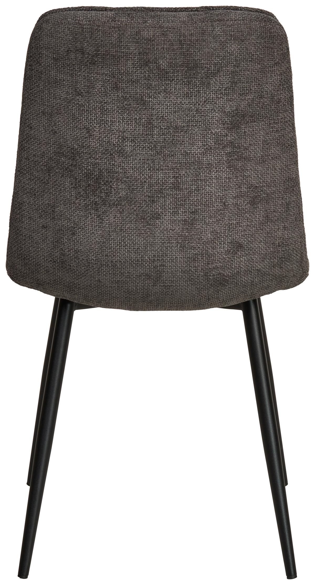 Vierfußstuhl Nevio Leinenoptik Anthrait, B: 45 cm - Anthrazit/Schwarz, KONVENTIONELL, Holz/Textil (45/89/58cm) - MID.YOU