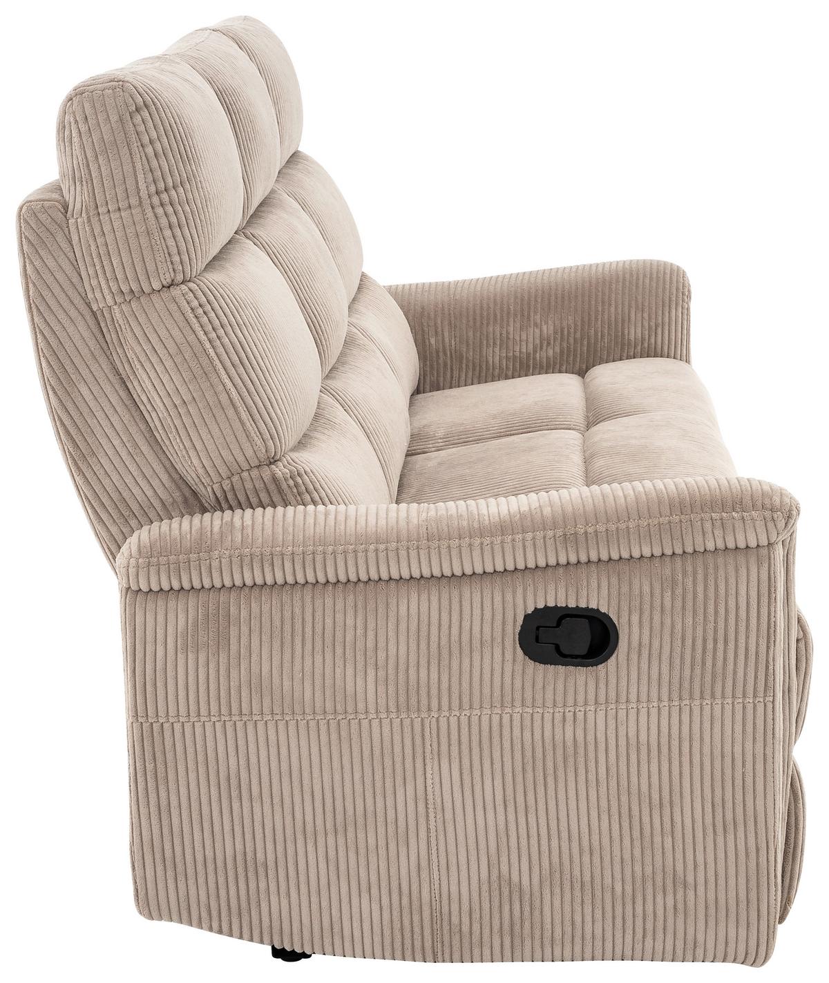 3-Sitzer-Sofa Xeno Hellbraun B: 184 cm - Hellbraun/Schwarz, Design, Textil/Metall (184/108/89cm) - Livetastic