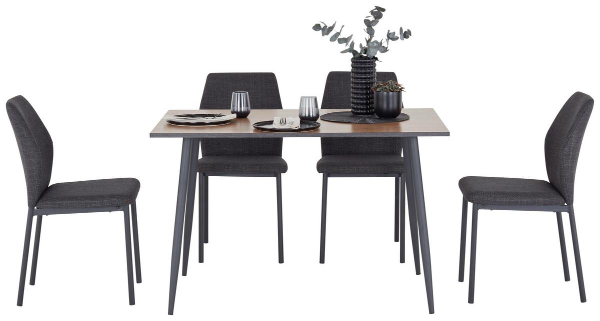 Esstisch Tom 120x76x80 Cm Naturfarben/schwarz - Schwarz/Naturfarben, KONVENTIONELL, Holzwerkstoff/Metall (120/76/80cm)