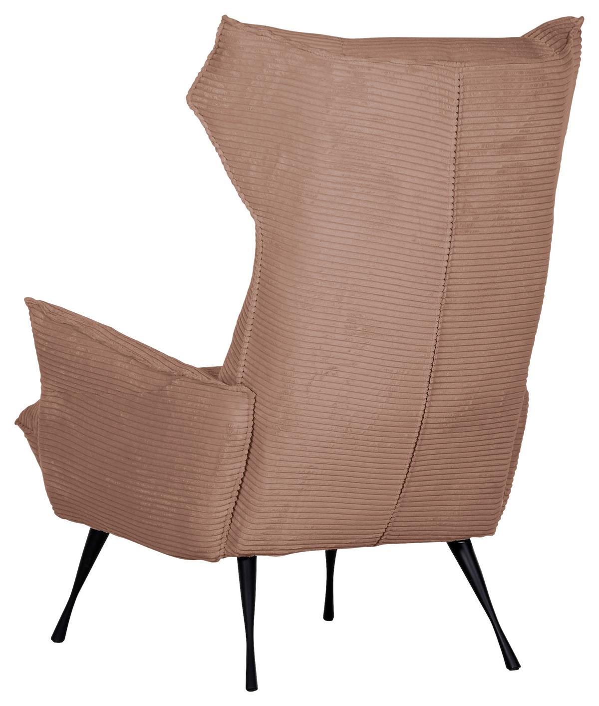 Ohrensessel Lorris - Schwarz/Rosa, KONVENTIONELL, Textil (83/110/92cm) - MID.YOU