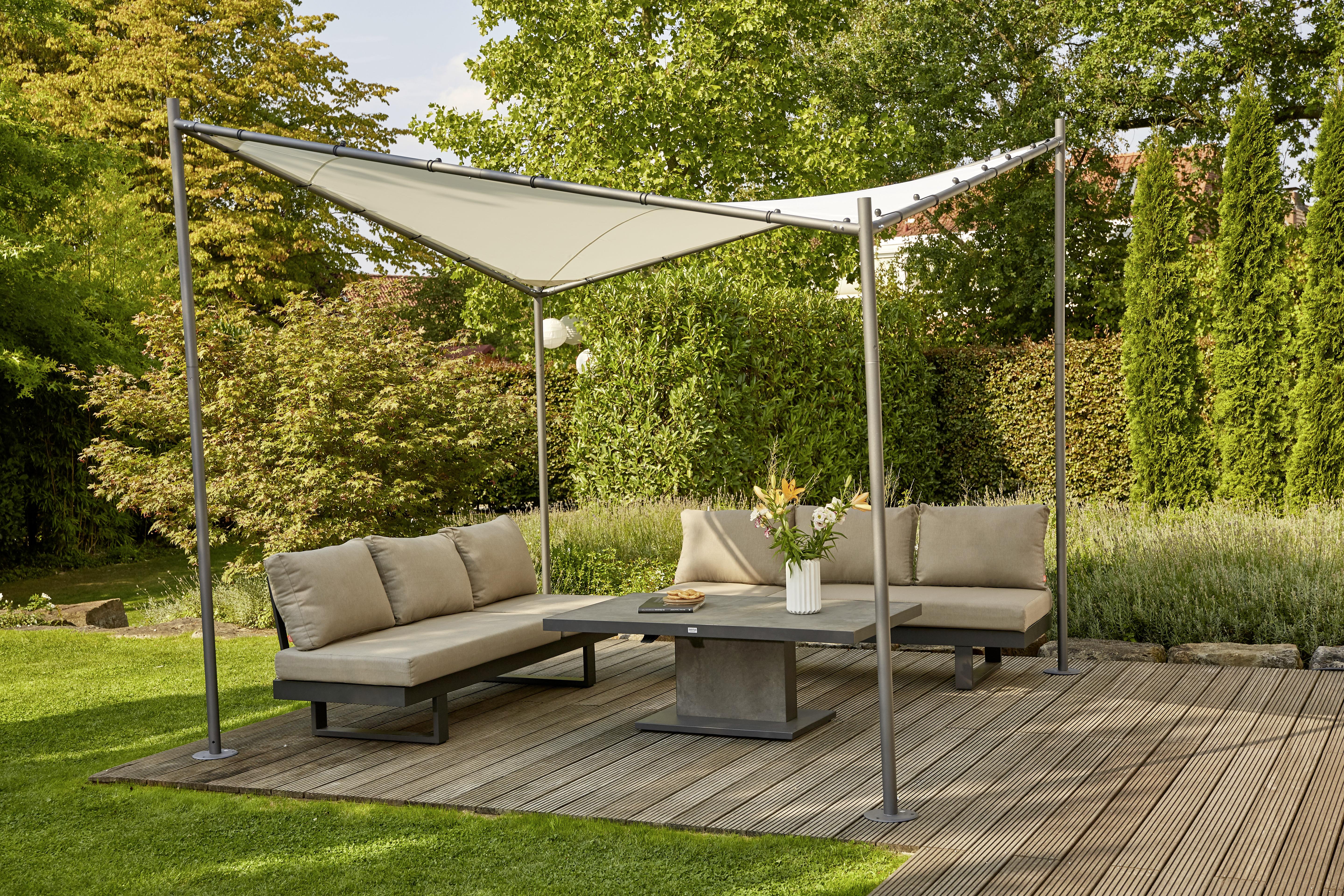 Pavillon Berlino 300x300 cm - Anthrazit/Hellgrau, KONVENTIONELL, Textil/Metall (300/209/300cm) - Siena Garden