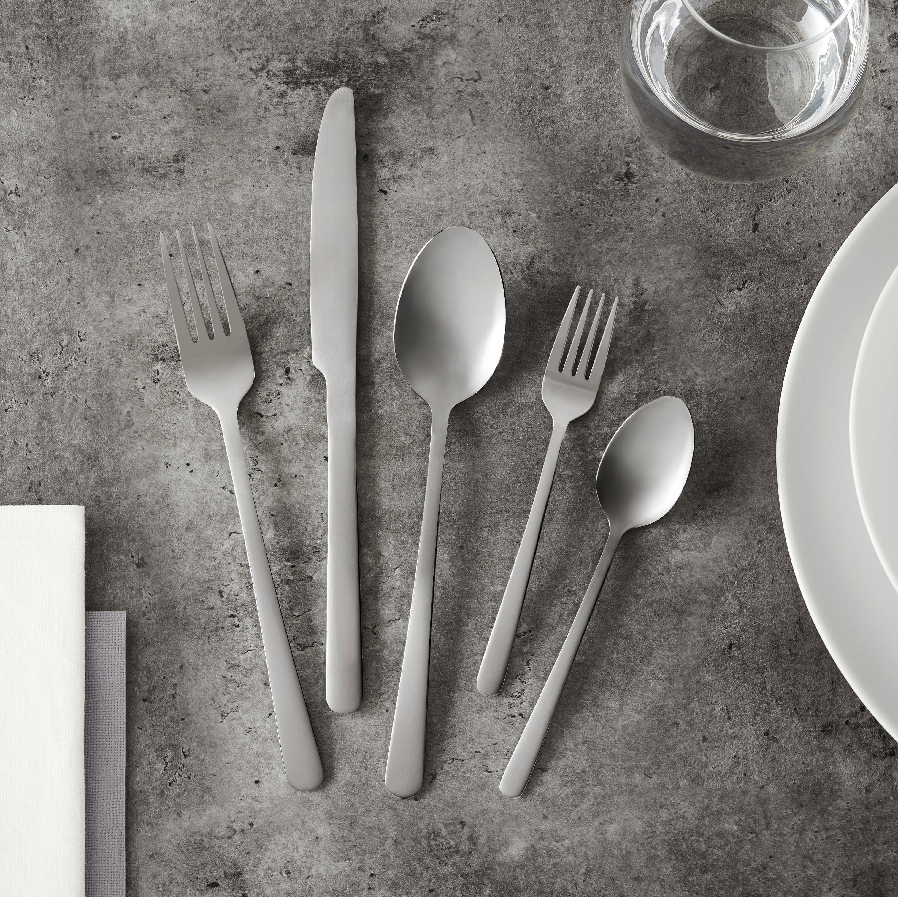 Sada příborů 60-dílná, pro 12 osob - barvy nerez oceli, Moderní, kov - Mömax