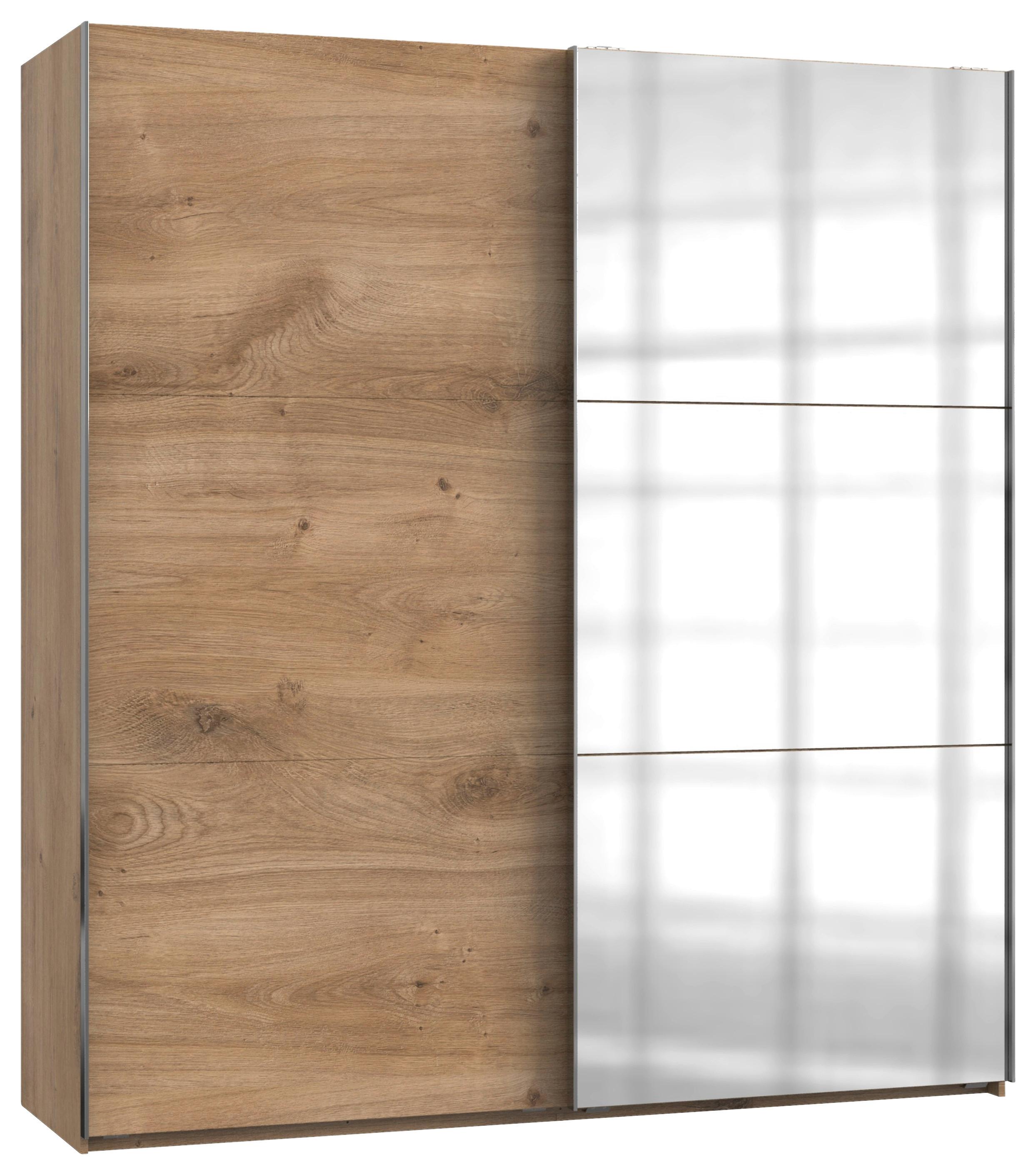 Schwebetürenschrank B: 200 Cm Level, Eichefarben Dekor - Eichefarben, MODERN, Holzwerkstoff (200/216/65cm) - MID.YOU