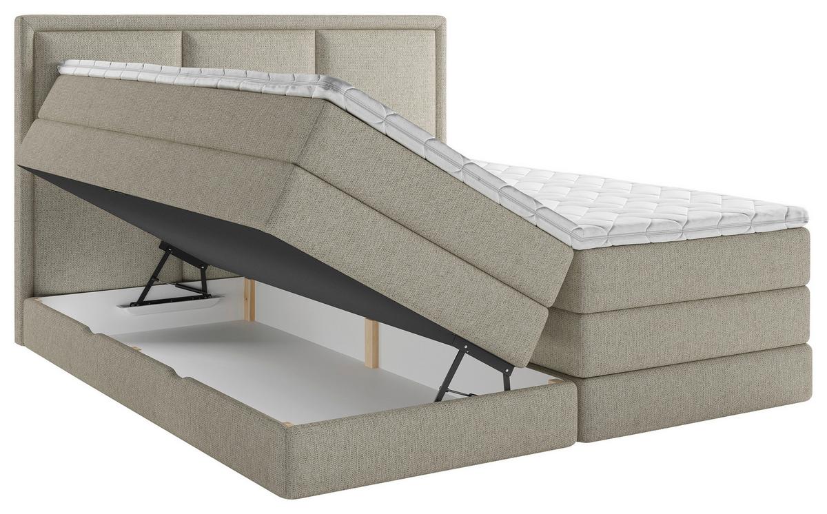 Boxspringbett mit Topper 180x200 cm Swing II K - Schlammfarben, Design, Textil (180/200cm) - MID.YOU