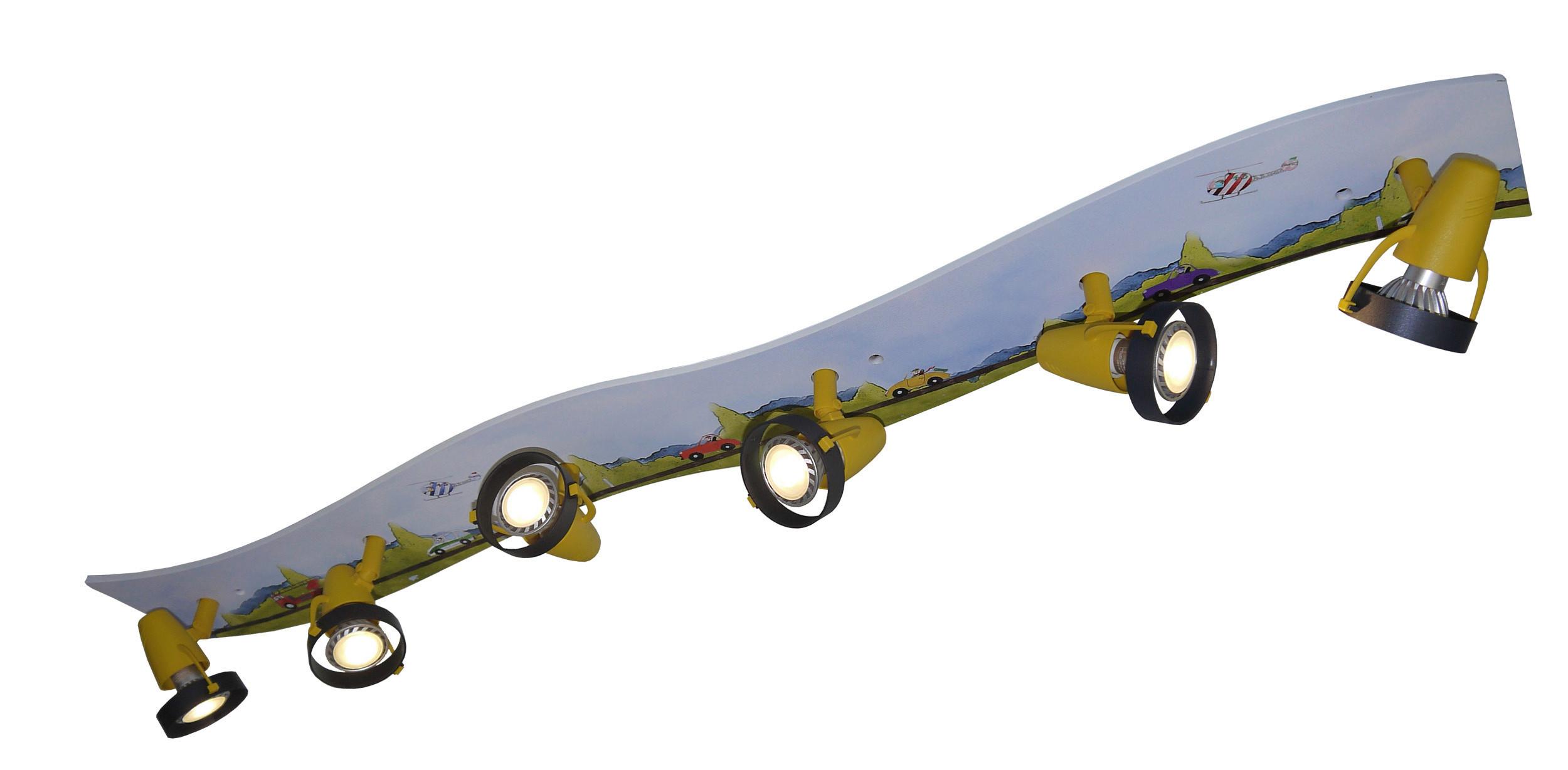 Kinderdeckenleuchte Autos L: 115 Cm, Drehbar - Multicolor, LIFESTYLE, Holz/Kunststoff (115/18/15cm) - Niermann