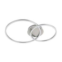 Deckenleuchte 75607 Palmaves Ø 39 cm - Silberfarben/Weiß, Basics, Kunststoff/Metall (39/55cm)