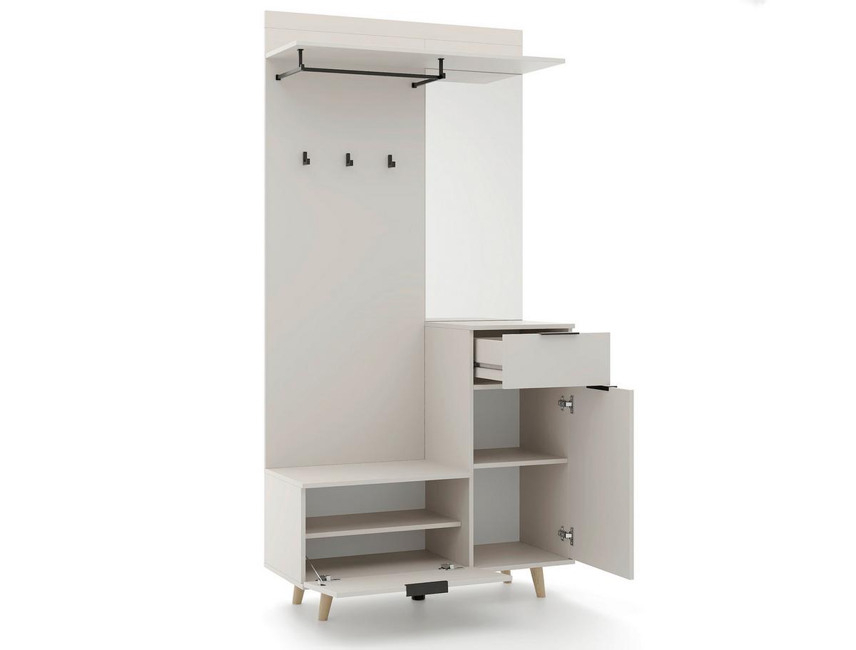 Predsieňový nábytok Amando 1, š: 100 cm, kašmírová - kašmírová, Konventionell, kompozitné drevo (100/204/40cm)