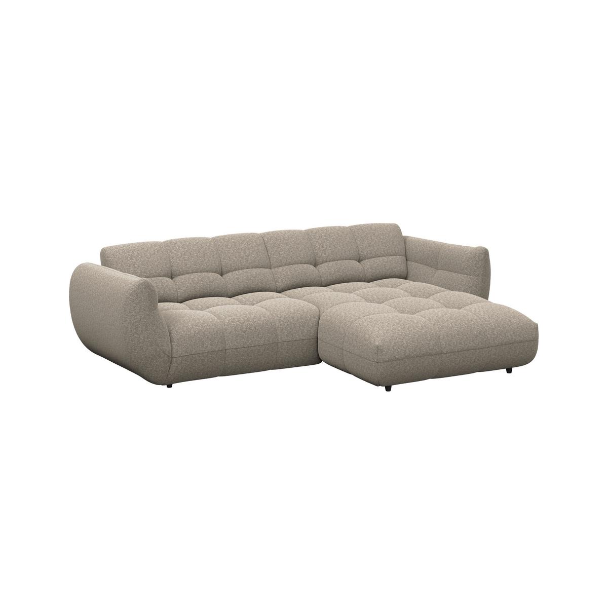 Ecksofa Panda Chenille beige, 280x178cm - Beige/Schwarz, Trend, Textil (280/178cm)