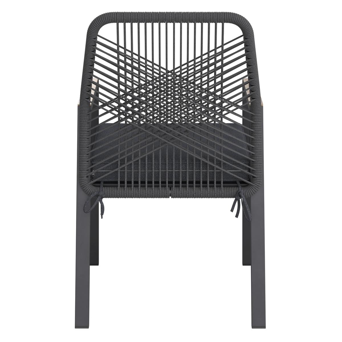 Gartenstuhl Daniela - Dunkelgrau/Eichefarben, MODERN, Textil/Metall (55/90/67cm) - Beldano