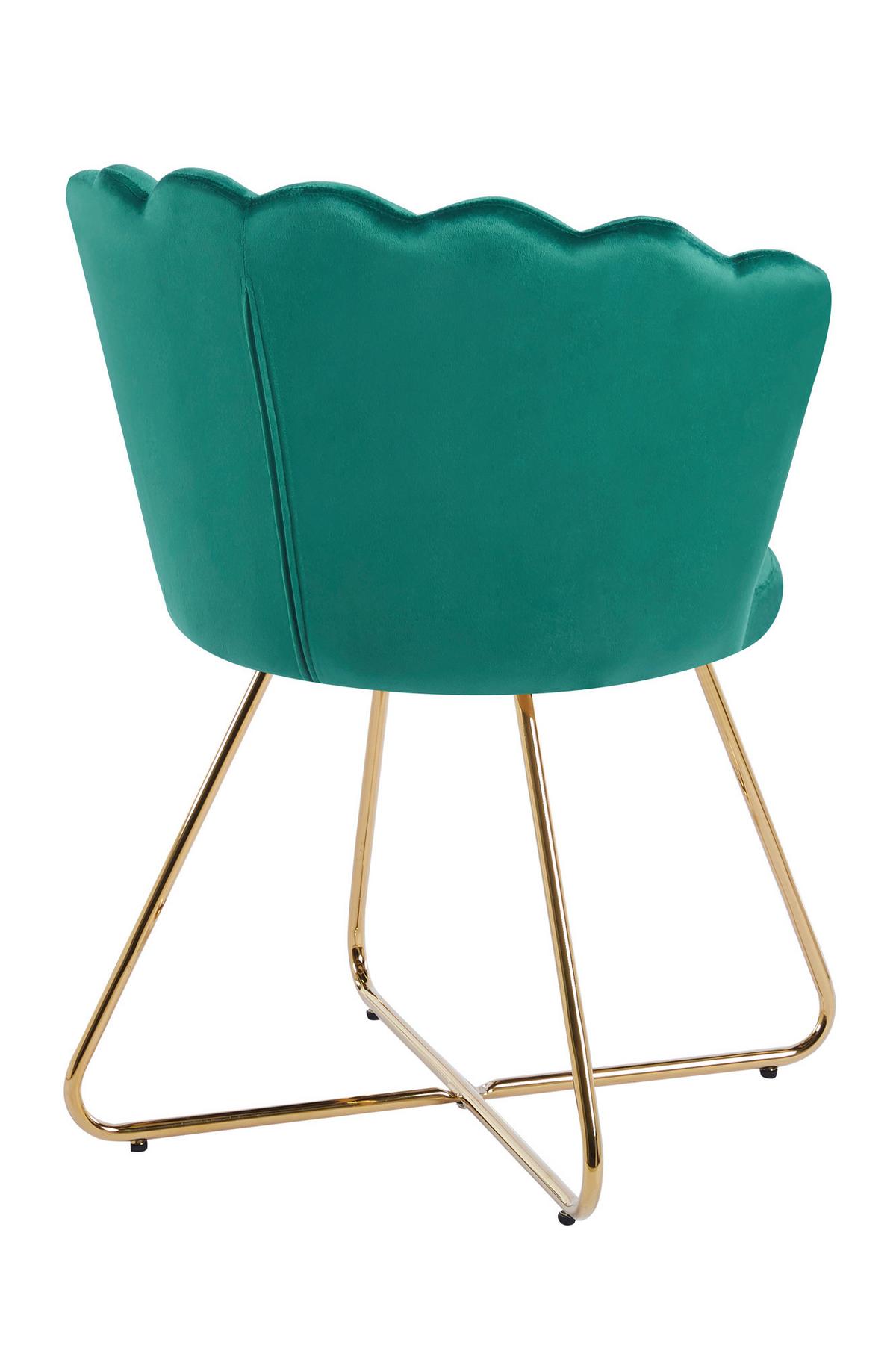 Stuhl-Set Grün B: 69,5 cm - Goldfarben/Grün, MODERN, Textil/Metall (69,5/85/66cm) - Livetastic