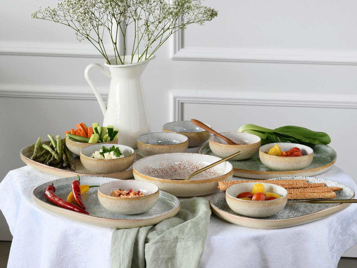Tafelservice Uno Emiliana 12--Teilig., Creme, Rosa - Creme/Rosa, Basics, Keramik - Creatable