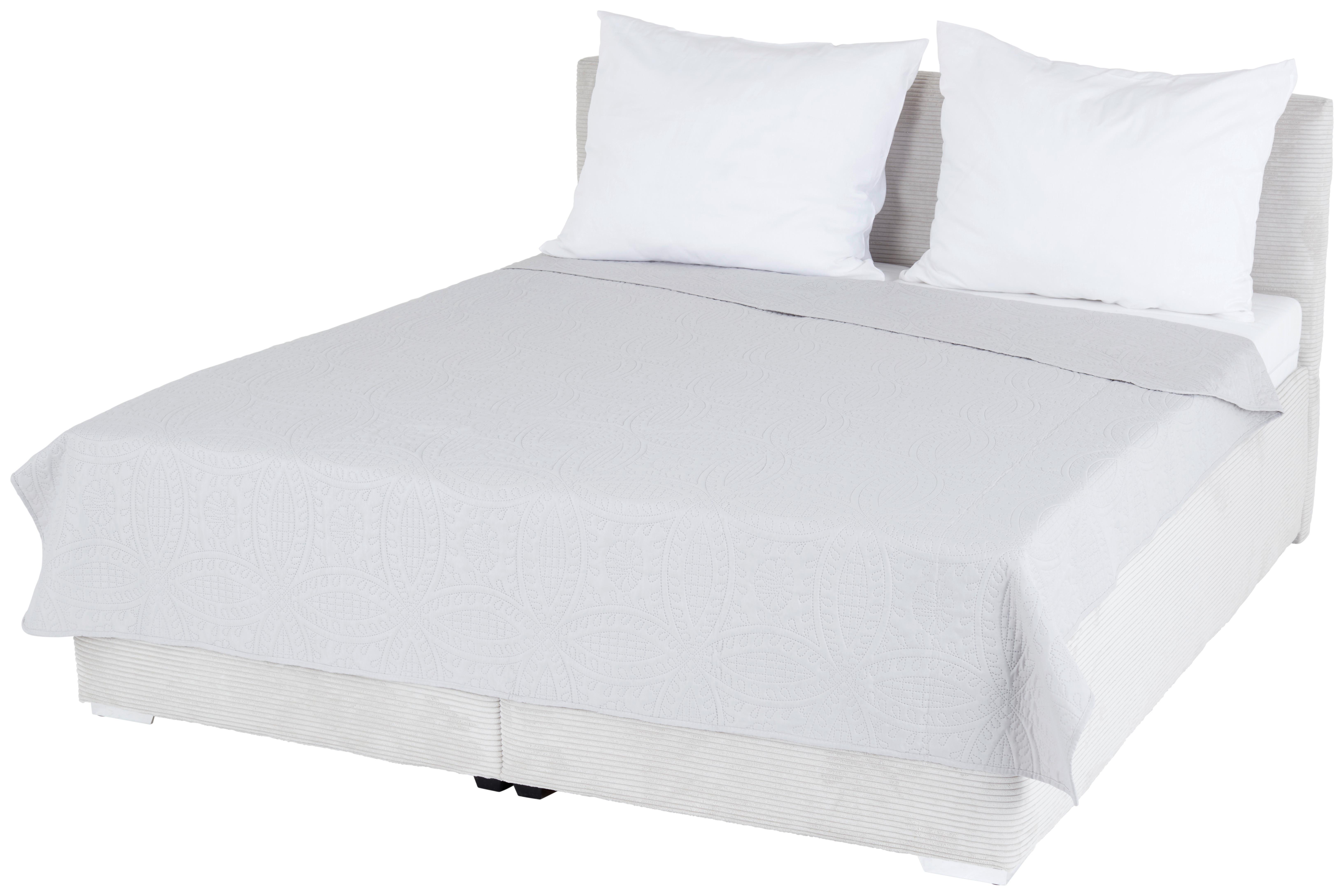 Tagesdecke Agnes 220x240 cm Silber, Synthetikfaser - Silberfarben, ROMANTIK / LANDHAUS, Textil (220/240cm) - James Wood