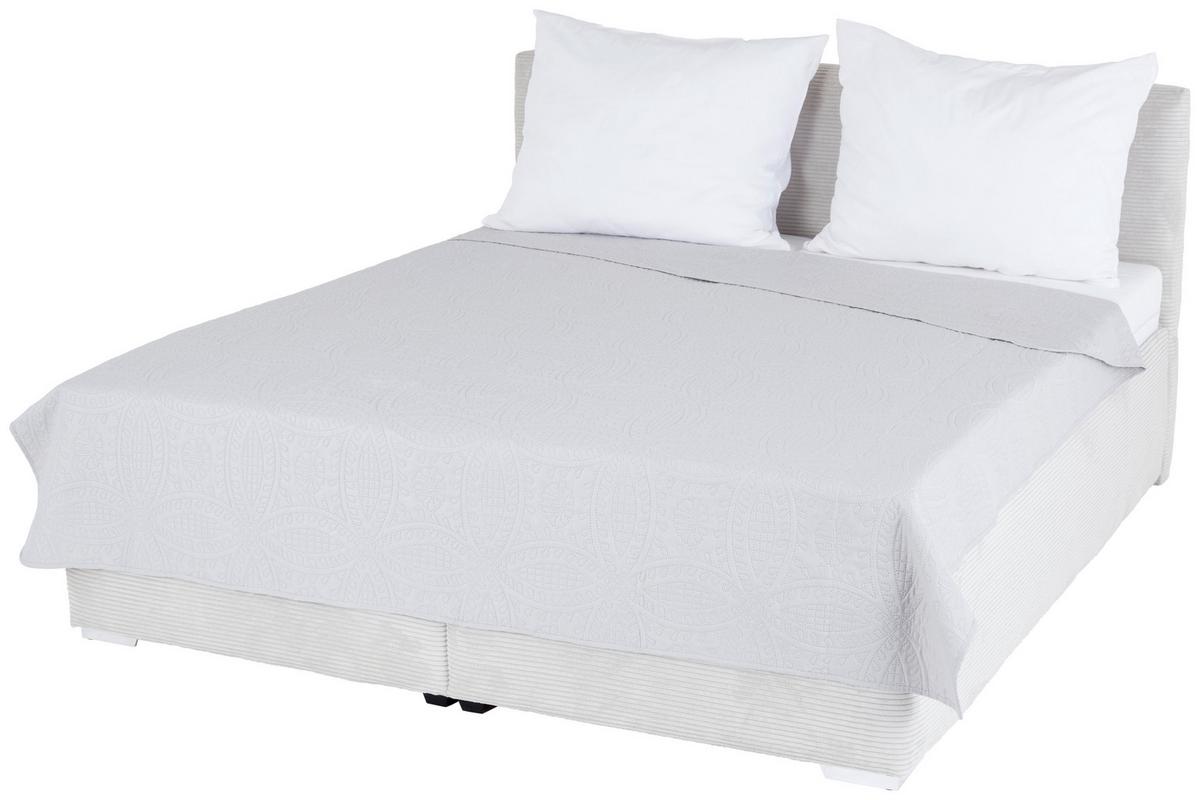 Tagesdecke Agnes 220x240 cm Silber, Synthetikfaser - Silberfarben, ROMANTIK / LANDHAUS, Textil (220/240cm) - James Wood