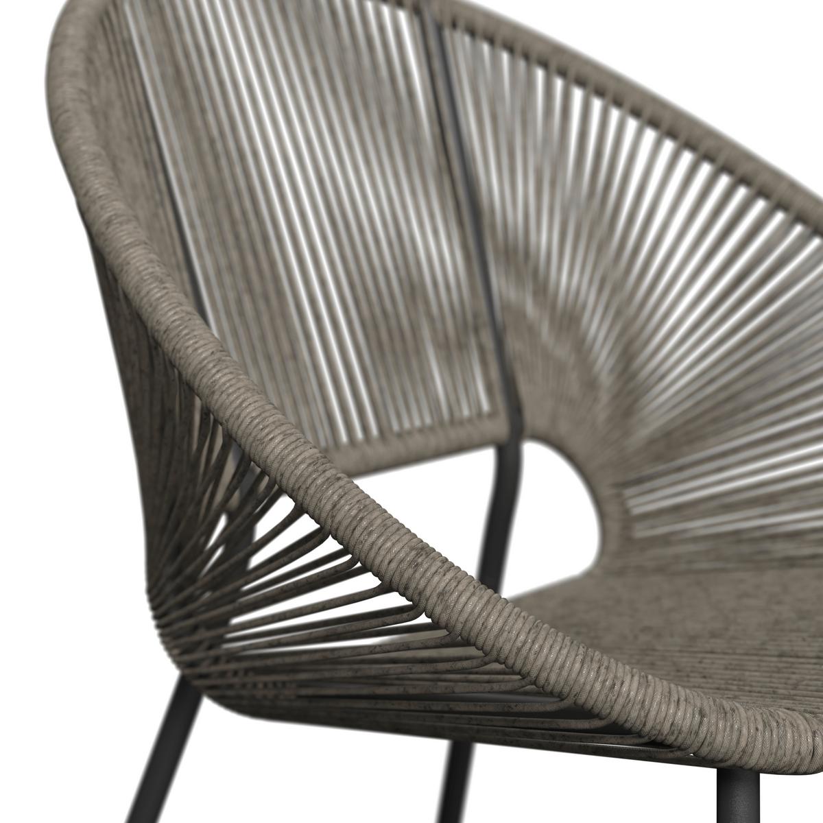 Loungesessel Sun - Schwarz/Grau, MODERN, Kunststoff/Metall (69/82/68cm) - Beldano