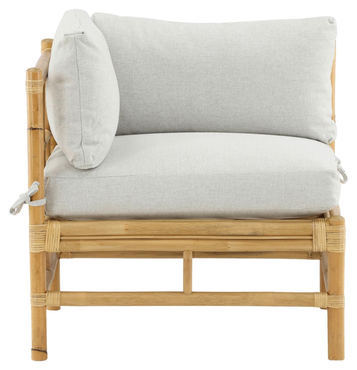 Loungeeckteil Cane - Hellbraun, KONVENTIONELL, Holz/Textil (75/70/74cm) - Gardenson