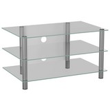 Phonotisch Netasa B: 95 cm - Klar/Silberfarben, KONVENTIONELL, Glas/Metall (95/45/42cm) - Livetastic