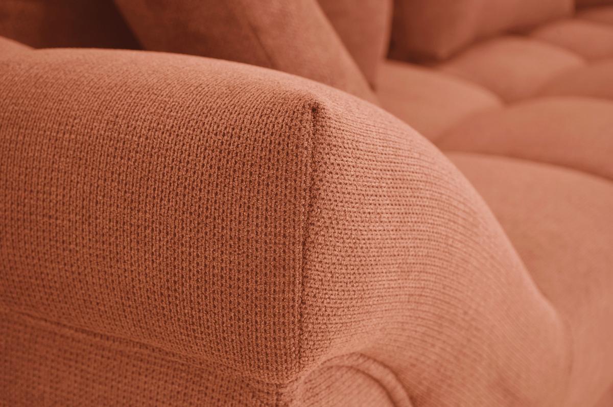 Rohová sedačka ERICE, pravá, koňaková - barvy chromu/koňaková, Design, textil/plast (312/198cm)