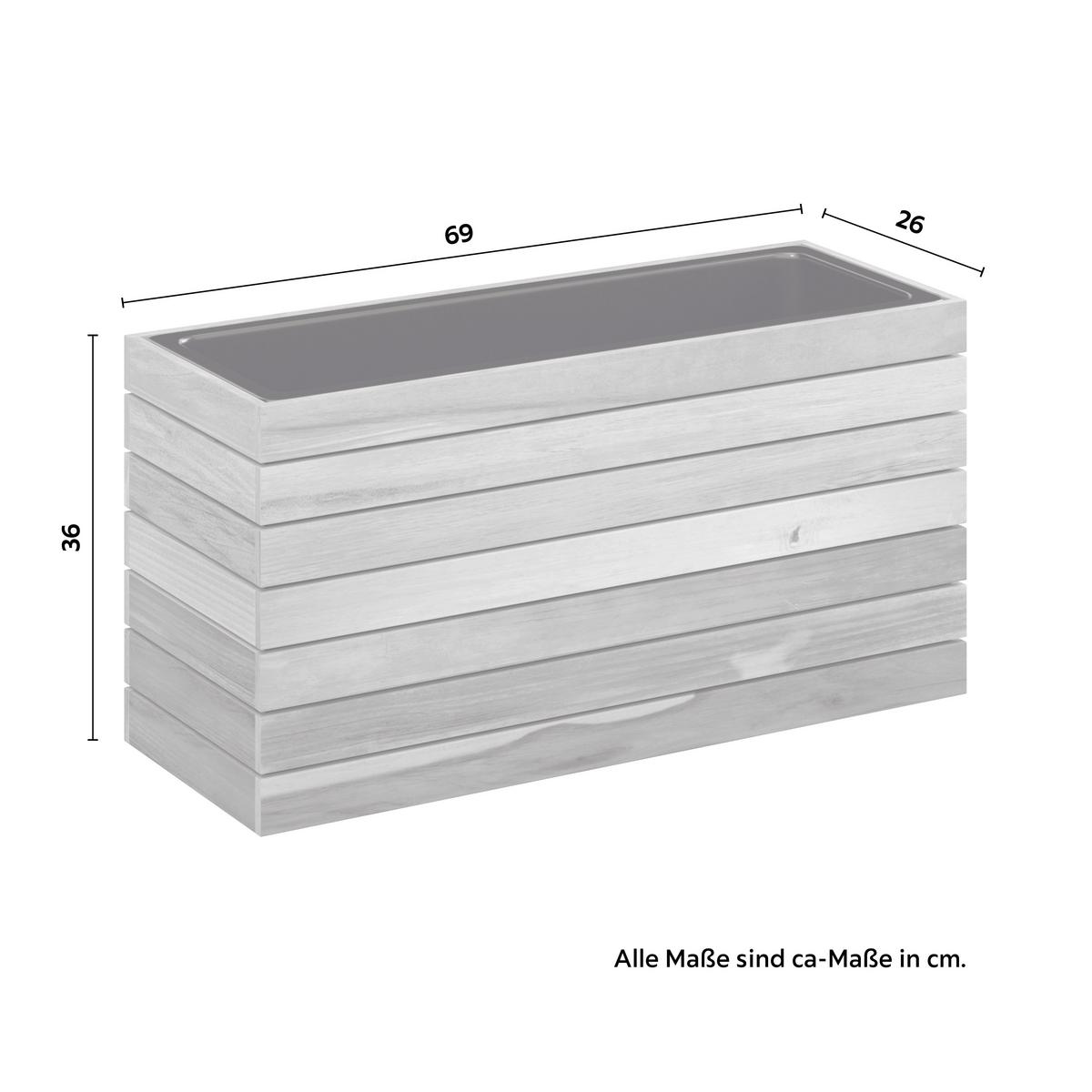 VYVÝŠENÝ ZÁHON CHRISTO 2 - černá/barvy akácie, Natur, kov/dřevo (69/34,5/26cm) - Mömax