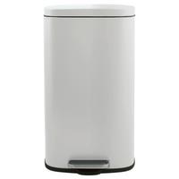 Treteimer Akira 50l Weiß Metall Lxbxh: 42,7x29,7x64,3 Cm - Schwarz/Weiß, Basics, Kunststoff/Metall (42,7/29,7/64,3cm) - Spirella