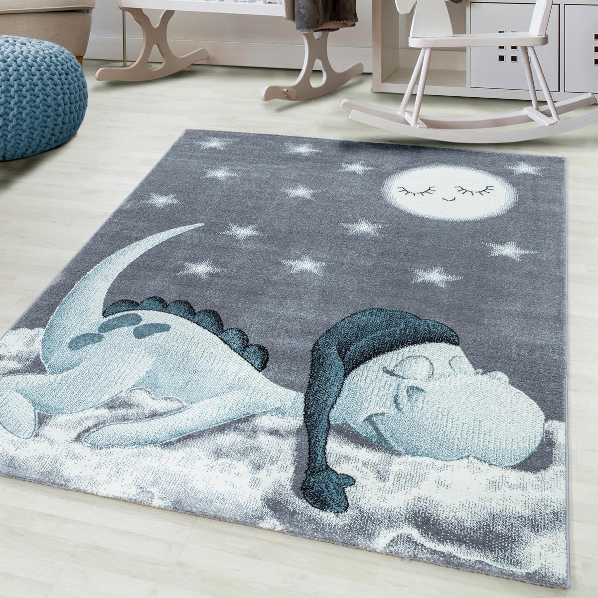 Kinderteppich Dinosaurier Blau Bambi 160x230 cm - Blau, Trend, Textil (160/230cm) - Ben'n'jen