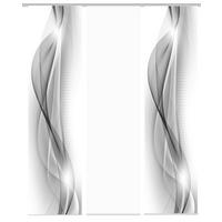 Flächenvorhang 3-tlg. Neblana B: 60 Cm, Grau/weiß - Grau, Basics, Textil (60/245cm)