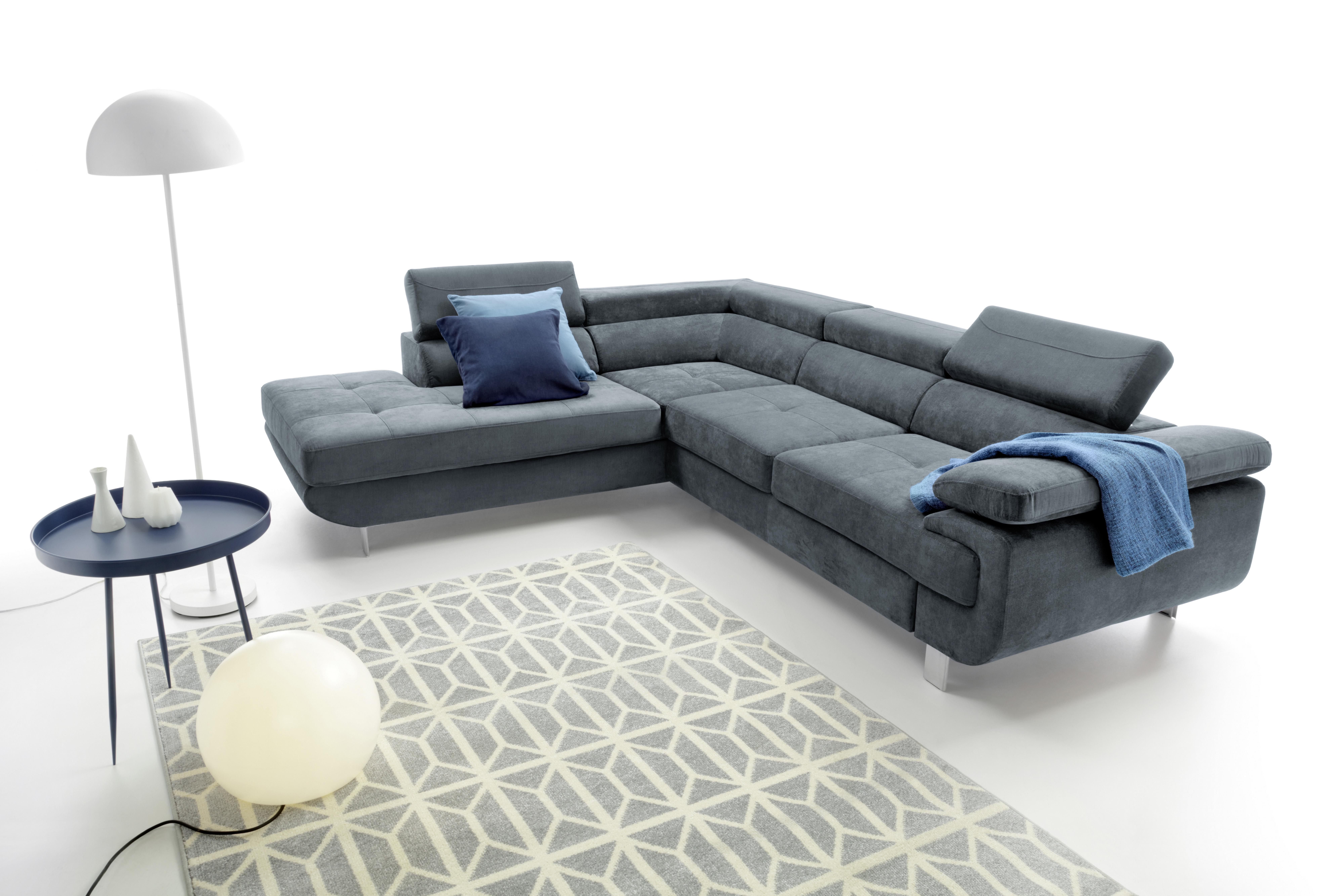 Sarokgarnitúra Savona - Antracit, modern, Textil (230/280cm) - Ondega