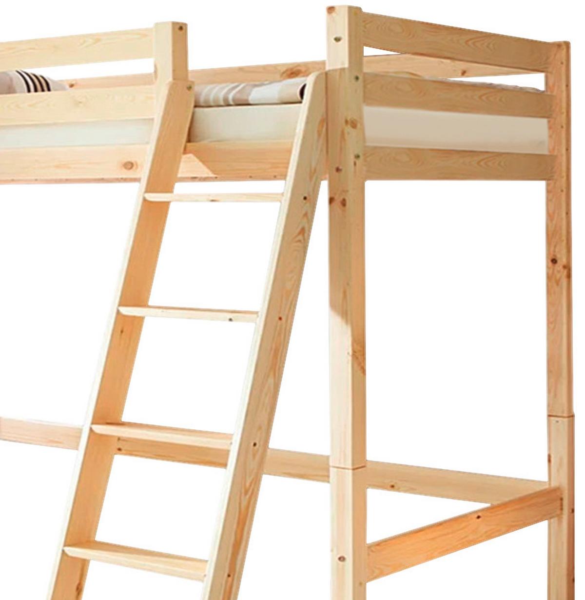 Hochbett Matthias B: 90 Cm Kiefer Massiv Natur - Kieferfarben, Basics, Holz (90/200cm) - MID.YOU