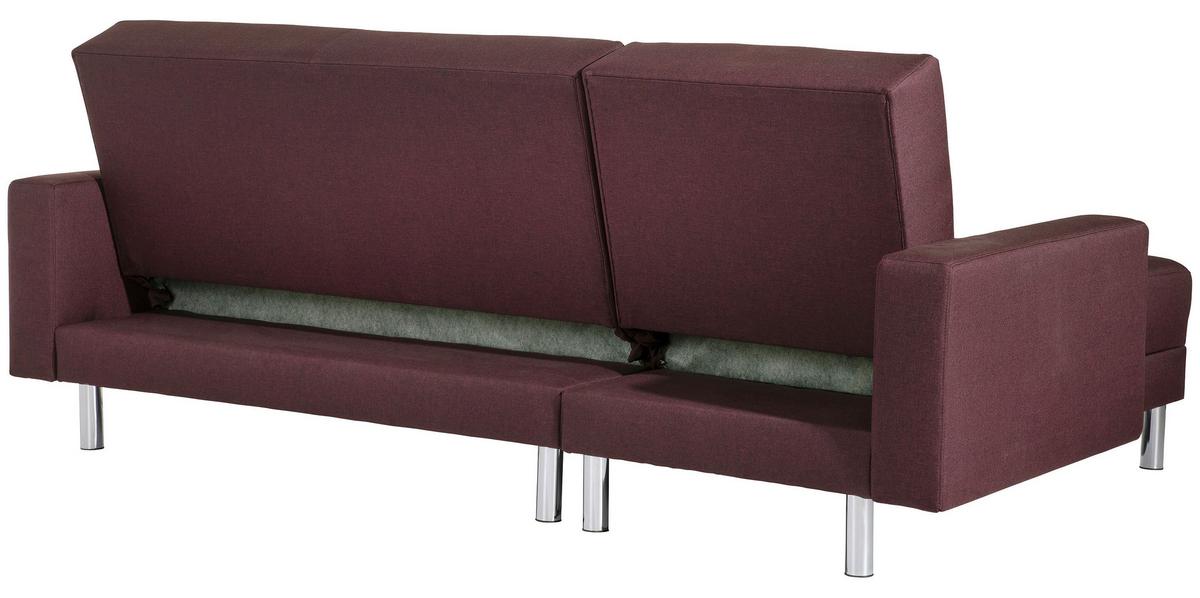 Ecksofa Mit Schlaffunktion Just Fashion, Dunkelrot - Chromfarben/Dunkelrot, KONVENTIONELL, Textil (152/230cm) - Max Winzer