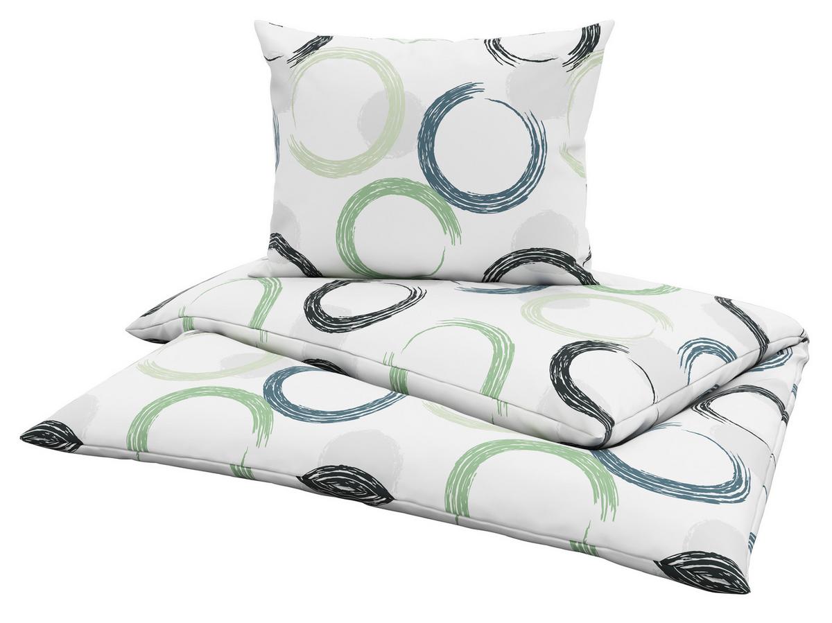 Ágyneműhuzat-garnitúra Charlene - mentazöld/fehér, Modern, textil - Luca Bessoni