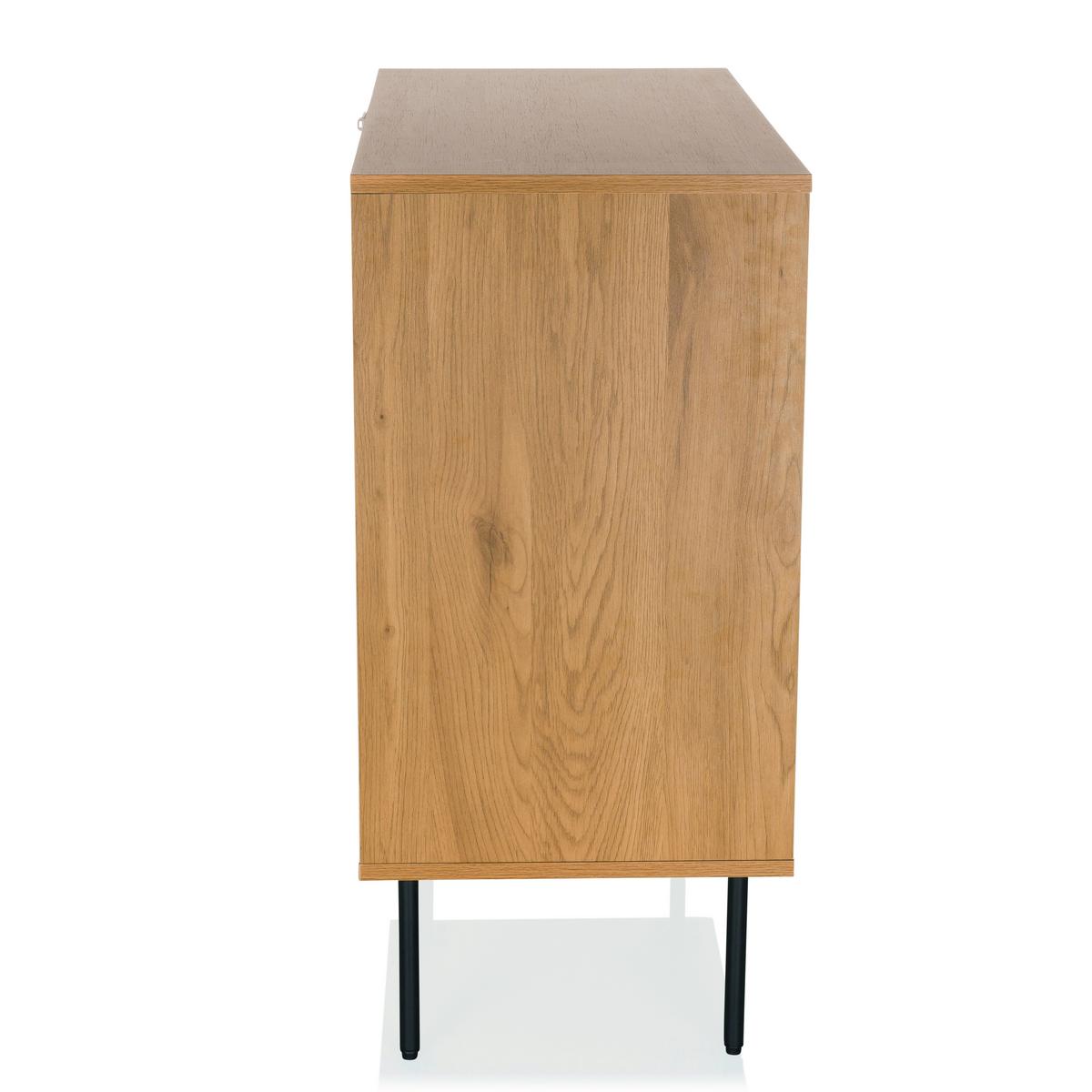 Kommode Linno K Eichefarben B: 80 cm - Eichefarben/Schwarz, MODERN, Holzwerkstoff (80/85/40cm) - MID.YOU