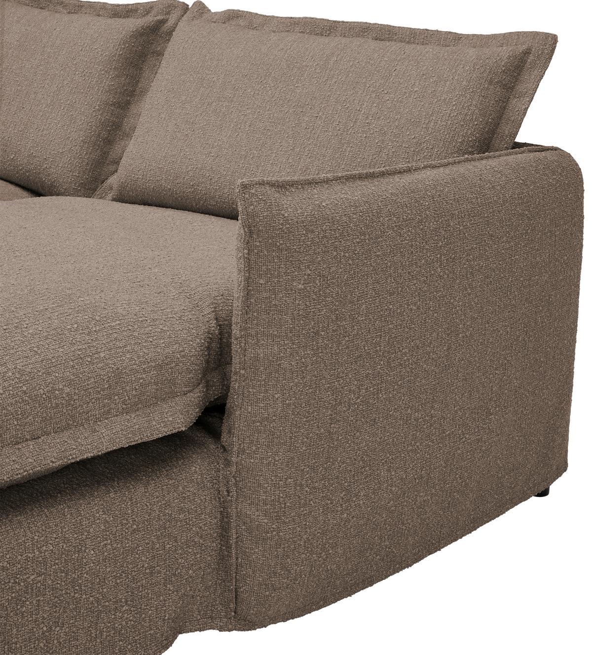Ecksofa Toscana - Schwarz/Braun, Trend, Textil (295/165cm) - Livetastic