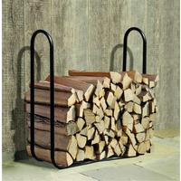 Regál na drevo 122cm - čierna, Basics, kov (122/103/25cm)