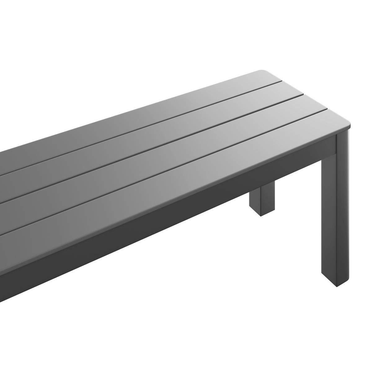 Gartenbank Bogota - Dunkelgrau, Trend, Metall (200/44/39.5cm) - Beldano