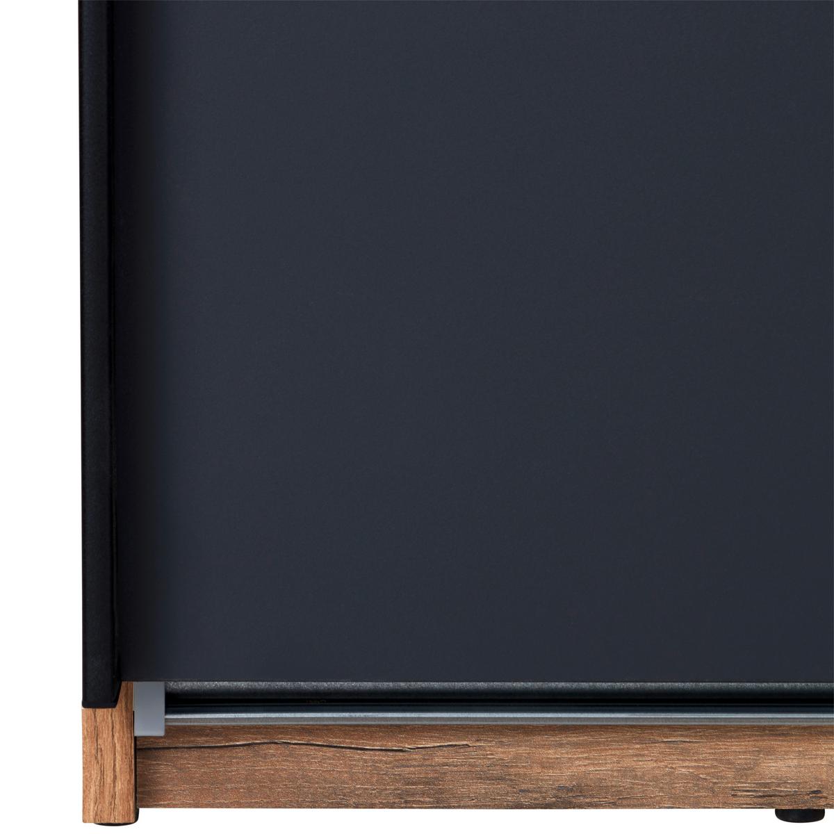 Skříň S Posuvnými Dveřmi A Led Osvětlením James - barvy dubu/černá, Konvenční, kov/kompozitní dřevo (270/225,5/60cm) - James Wood
