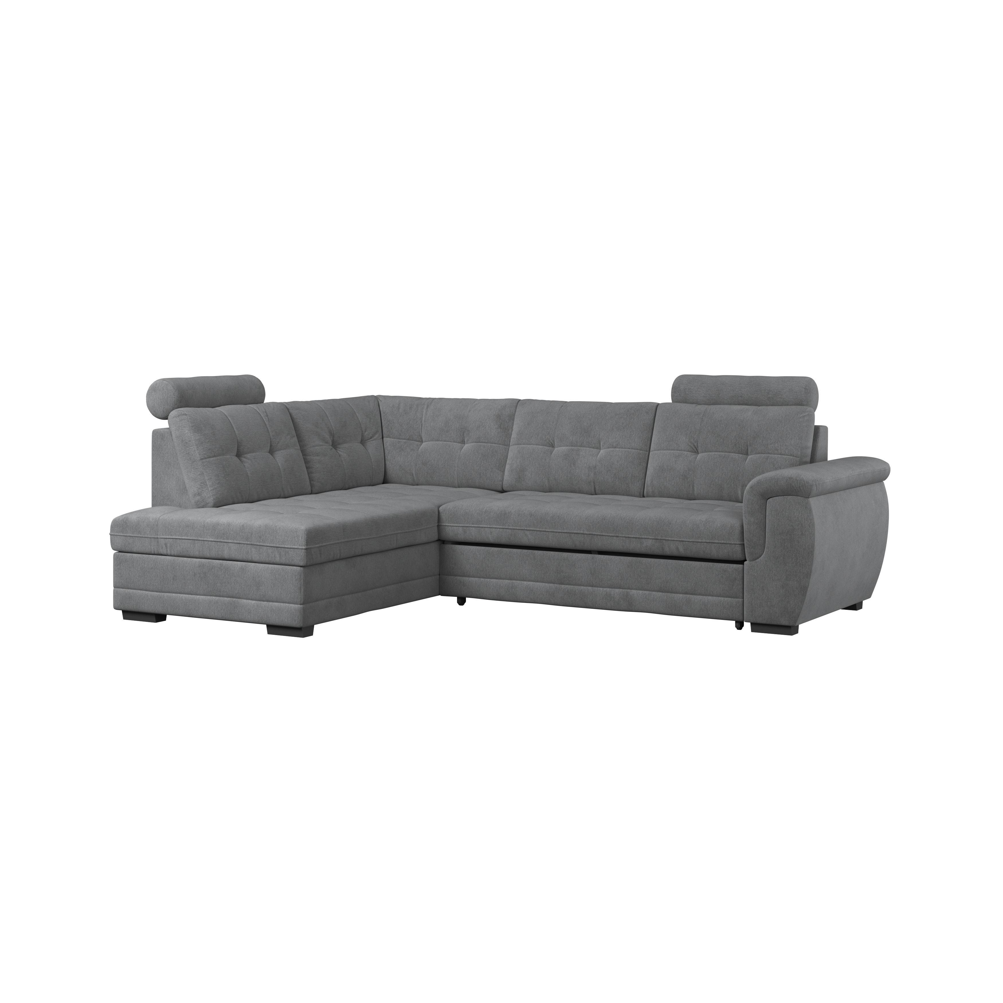 Ecksofa mit Schlaffunktion Falco new Anthrazit 183x251 cm - Anthrazit/Schwarz, KONVENTIONELL, Textil (183/251cm) - Ondega